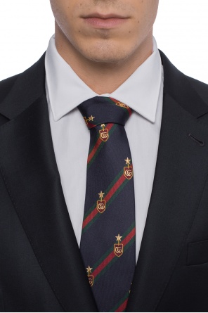 Tie with 'web' stripes pattern, zdjęcie 2 Tie with 'web' stripes pattern od Gucci